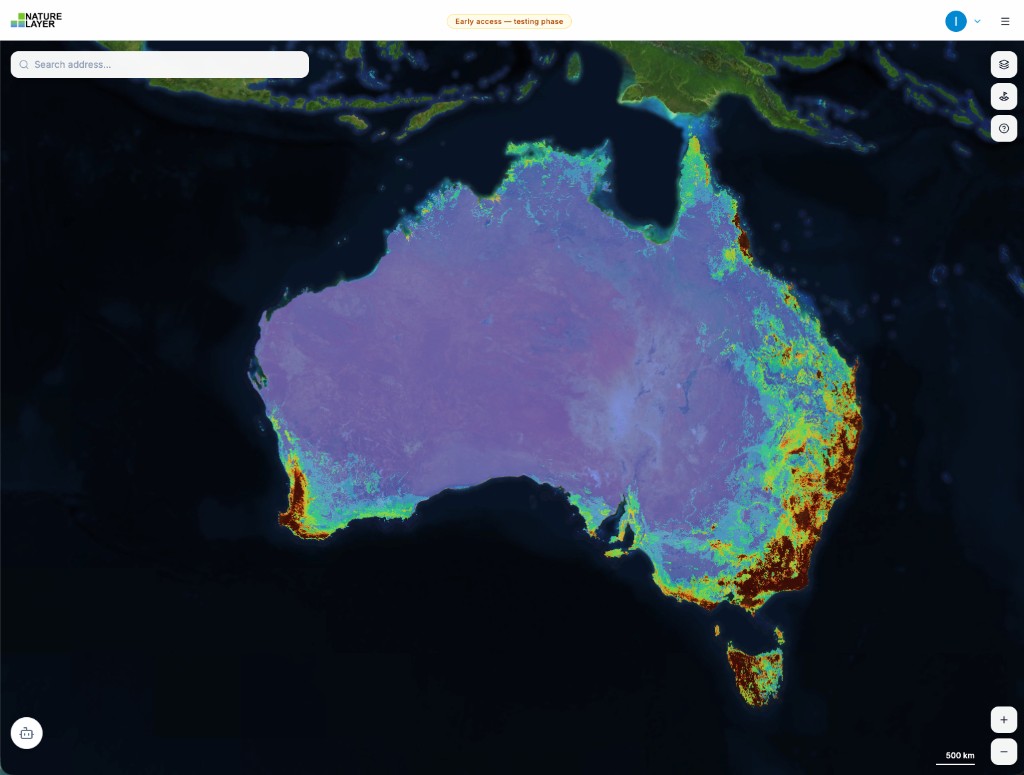 National carbon yield heatmap across Australia